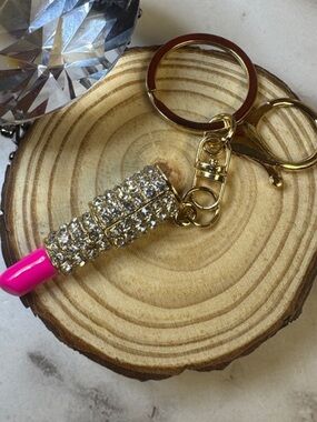 Crystal Lipstick purse/bag charm keychain
